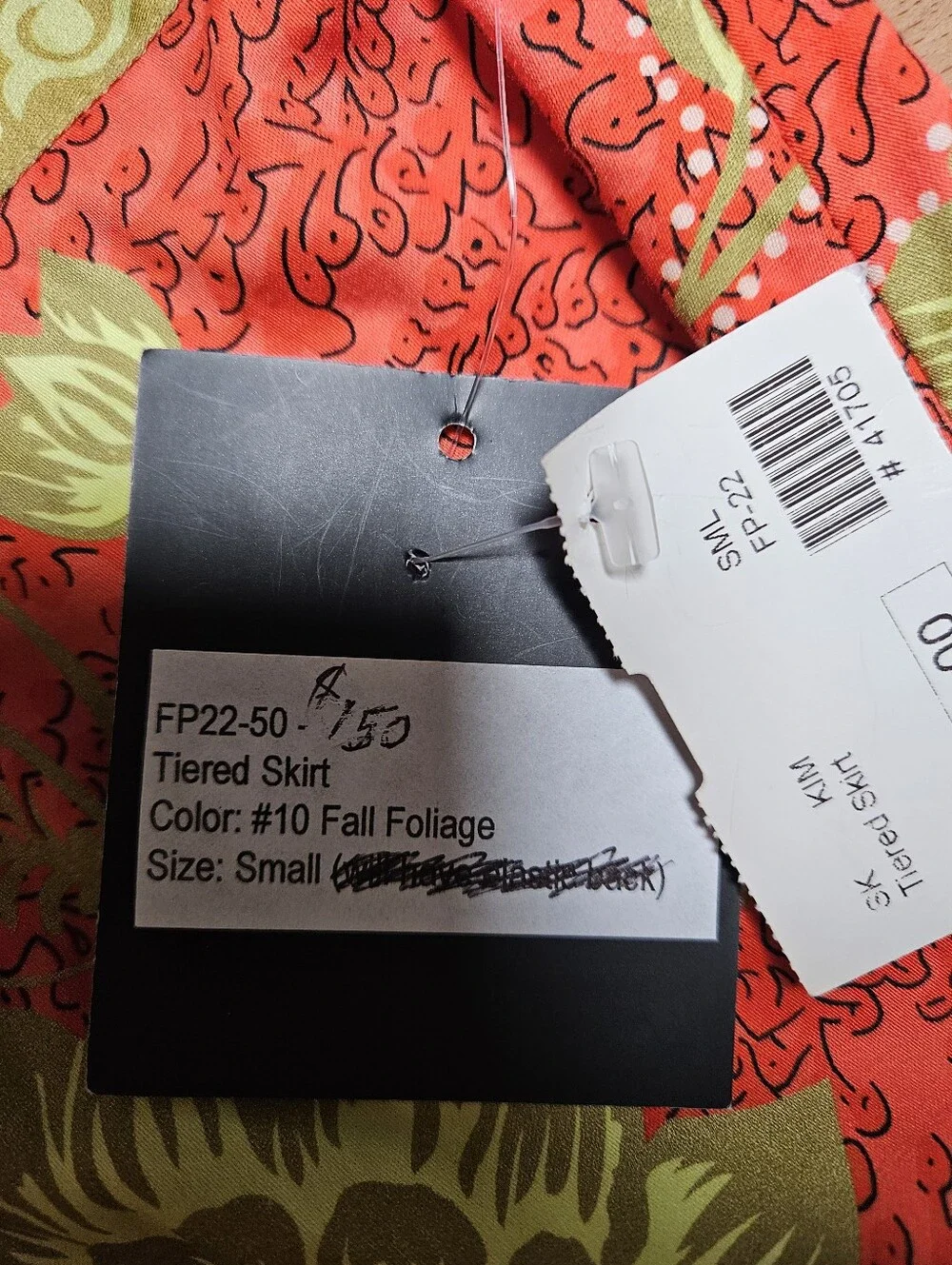 NWT Patty Kim Tiered Midi Skirt Size S Fall Foliage